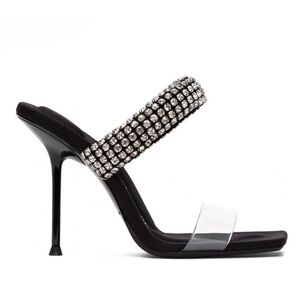 Alexander Wang Black and Silver Embellished Heels